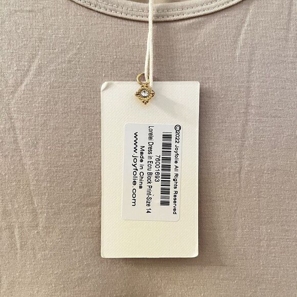 Joyfolie Mia Joy Lorelei Dress in Ecru Block Print Girls Size 14 NWT - Picture 8 of 16